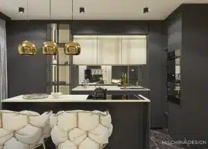 PROJEKTY 22 Kuchnia z czarnymi frontami