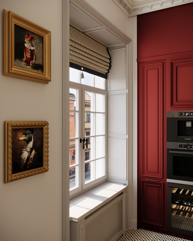 Kuchnia w projekcie mieszkania w kamienicy